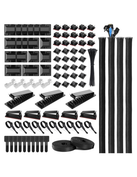 OneLeaf Kit de Gestión de Cables 183 Piezas Organizador
