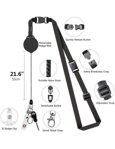 Soporte de Insignia PU UpUGo con Cinta Retráctil 50.3 cm 2