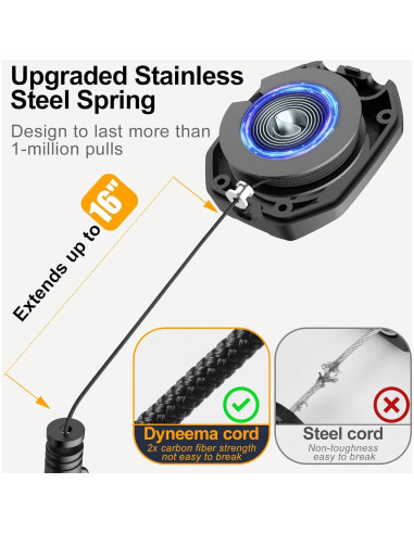 Cuerda Retráctil Oaridey para Identificación, Soporta 113.4 g