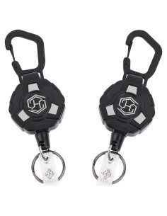 Paquete de 2 llaveros retráctiles Chambom con clip de carabina