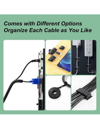 OneLeaf Kit de Gestión de Cables 183 Piezas Organizador