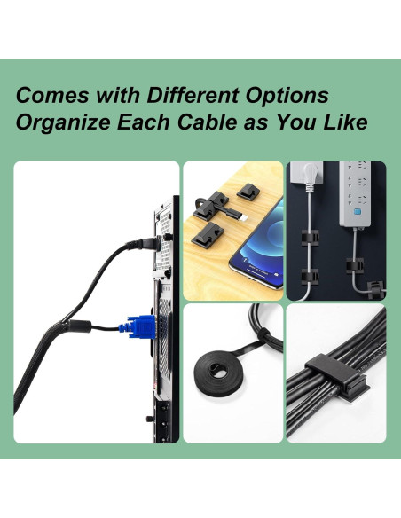 OneLeaf Kit de Gestión de Cables 183 Piezas Organizador