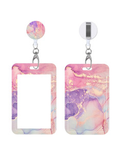 Reel de Insignia Retráctil BILLTEFUL H-mármol Púrpura Rosa