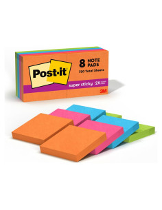Notas Post-it Súper Adhesivas 4.76 cm x 4.76 cm 8 Blocs