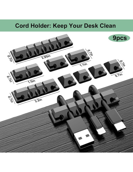 OneLeaf Kit de Gestión de Cables 183 Piezas Organizador