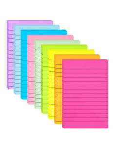 Paquete de 9 Notas Adhesivas Rayadas HQCME 10.16x15.24 cm