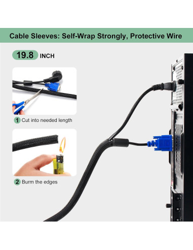 OneLeaf Kit de Gestión de Cables 183 Piezas Organizador