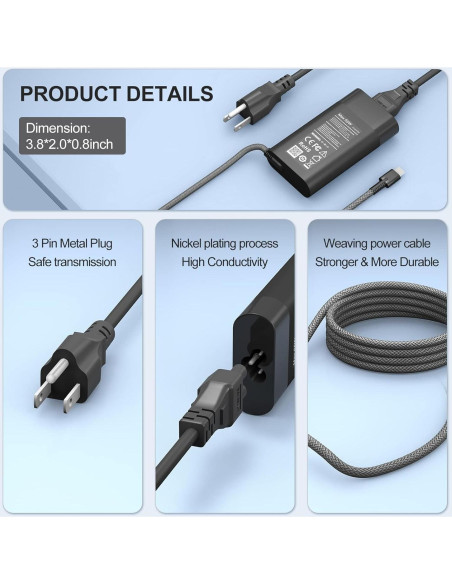 Cargador HP USB C 65W para Chromebook y Spectre X360