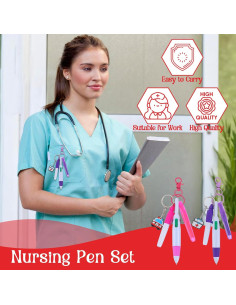 Set de Bolígrafos Insignia para Enfermeras Prasacco - 4 Piezas 2