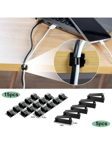 OneLeaf Kit de Gestión de Cables 183 Piezas Organizador