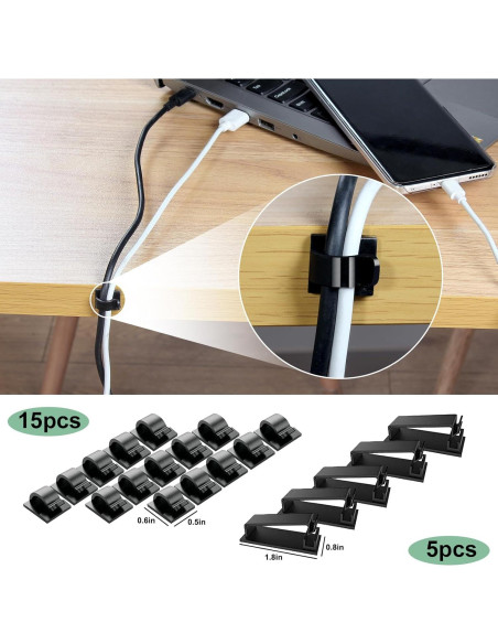 OneLeaf Kit de Gestión de Cables 183 Piezas Organizador