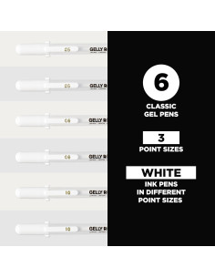 Bolígrafos de Gel Sakura Gelly Roll Tinta Blanca 6 Piezas 2