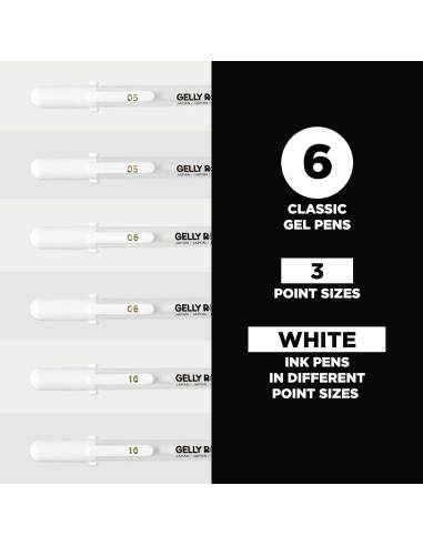 Bolígrafos de Gel Sakura Gelly Roll Tinta Blanca 6 Piezas
