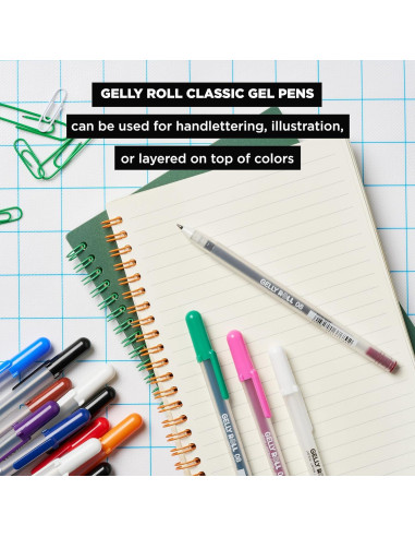 Bolígrafos de Gel Sakura Gelly Roll Tinta Blanca 6 Piezas