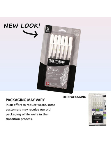 Bolígrafos de Gel Sakura Gelly Roll Tinta Blanca 6 Piezas