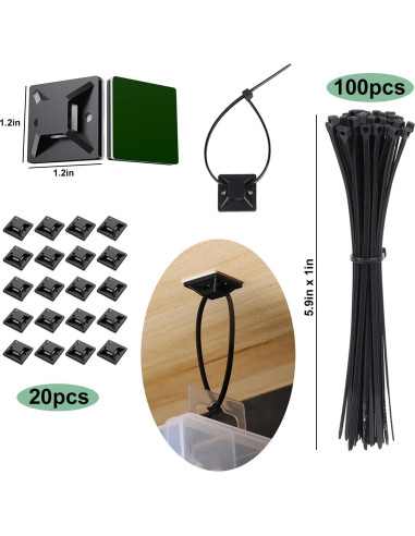 OneLeaf Kit de Gestión de Cables 183 Piezas Organizador