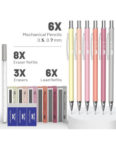 Juego de Lápices Mecánicos Mr. Pen 0.5mm y 0.7mm - 6 Piezas 2