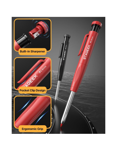 Juego de 2 Lápices de Carpintero STAGEEK con 26 Recargas