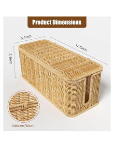 Caja Organizadora de Cables Quszmd 32x13x13 cm Marrón 2