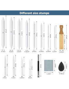 Set de Dibujo a Lápiz AGPTEK 48 Piezas con Esponjas y Borradores 2