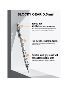 Conjunto de Lápices Mecánicos Nicpro Blocky Gear 0.5mm Metal 2