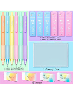 Juego de Lápices Mecánicos Drawdart 6 Pcs 0.5mm y 0.7mm 2