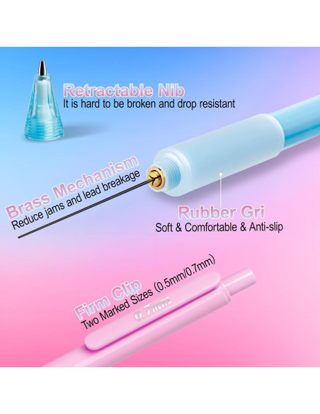 Juego de Lápices Mecánicos Drawdart 6 Pcs 0.5mm y 0.7mm Juego de Lápices Mecánicos Drawdart 6 Pcs 0.5mm y 0.7mm