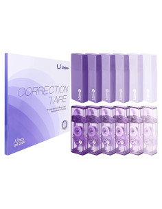 Cinta Correctora Blanca Unjoo 12 Piezas 5M Fácil Uso