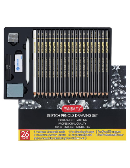 Set de Lápices de Dibujo Profesional PANDAFLY 26 Piezas
