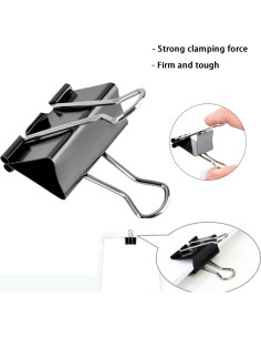 Clip de Carpeta Extra Grande KAKAMINA 6.1 cm 24 Piezas Negro 2