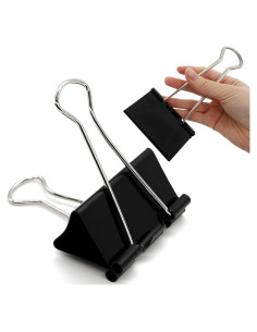 Clips de carpeta jumbo TOTDTDA 75mm 24 piezas negro