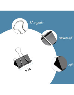 Clips de Carpeta Pequeños Ufmarine 64 Pcs 2.54 cm Acero Templado 2