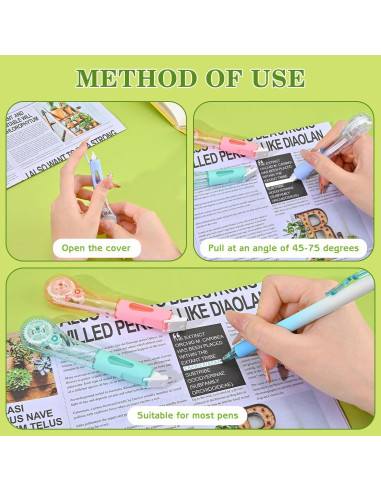 Set de 8 Bolígrafos Correctores Valtiner Cinta Blanca 6m