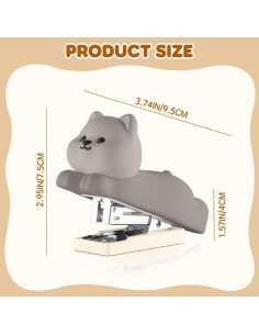 Grapadora Mini Honagu de Silicona Gris para Oficina y Escuela 2