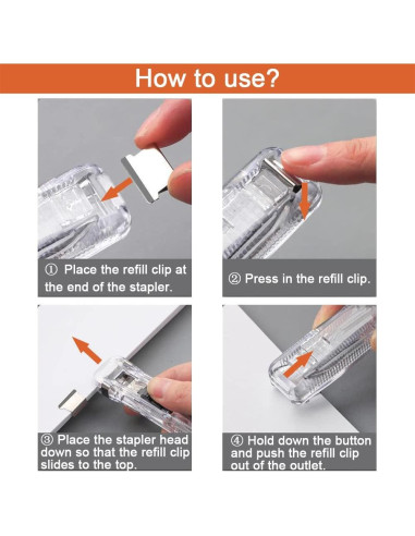 Mini Grapadora de Empuje DSBGKJI con 50 Clips Reutilizables