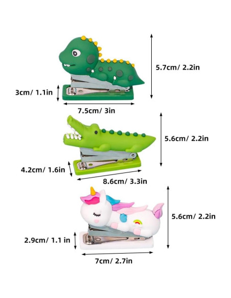 Grapadoras Mini de Mano Operitacx 3pcs Animales Divertidos