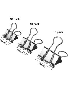 Clips de Carpeta Metalicos TecUnite 150 Pcs Tamaños Variados 2