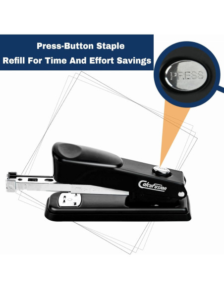 Grapadora de Escritorio Calcufusion 40 Hojas Metal Negra