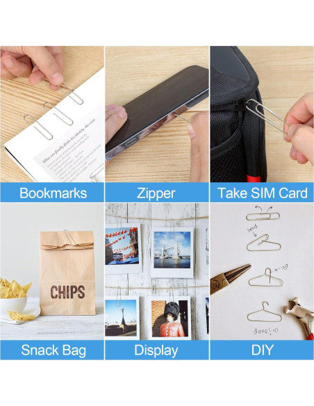 280 Clips de Papel Jumbo Joyberg 50mm Acero Inoxidable