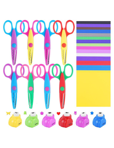 Set de Manualidades UCEC: 8 Tijeras, 6 Perforadoras y 30 Hojas