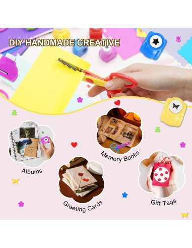 Set de Manualidades UCEC: 8 Tijeras, 6 Perforadoras y 30 Hojas