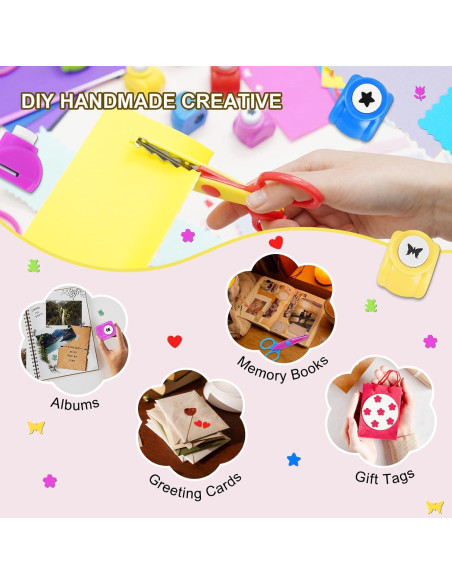 Set de Manualidades UCEC: 8 Tijeras, 6 Perforadoras y 30 Hojas