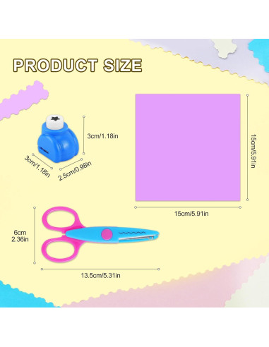 Set de Manualidades UCEC: 8 Tijeras, 6 Perforadoras y 30 Hojas