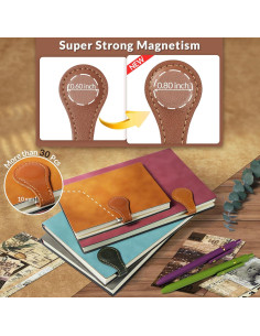 Set de 4 Marcadores Magnéticos de Piel JIXZEN - Vintage 2