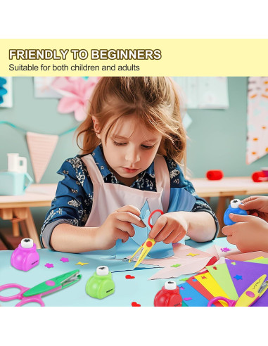 Set de Manualidades UCEC: 8 Tijeras, 6 Perforadoras y 30 Hojas