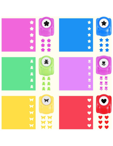 Set de Manualidades UCEC: 8 Tijeras, 6 Perforadoras y 30 Hojas