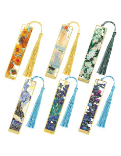 6 Marcadores de Metal con Borlas Starfa Lab - Arte Monet y Van Gogh