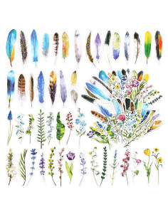 120 Marcadores de Libros Florales y de Plumas Zonon