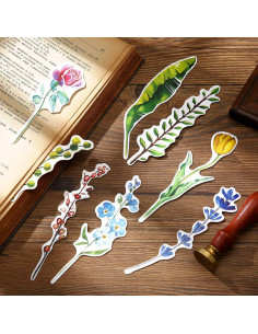 120 Marcadores de Libros Florales y de Plumas Zonon 2