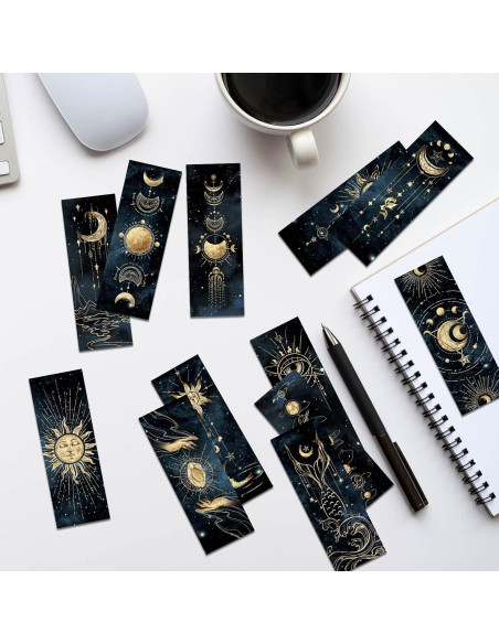 12 Marcadores de Libros Cielo Nocturno Anseal 5x15 cm